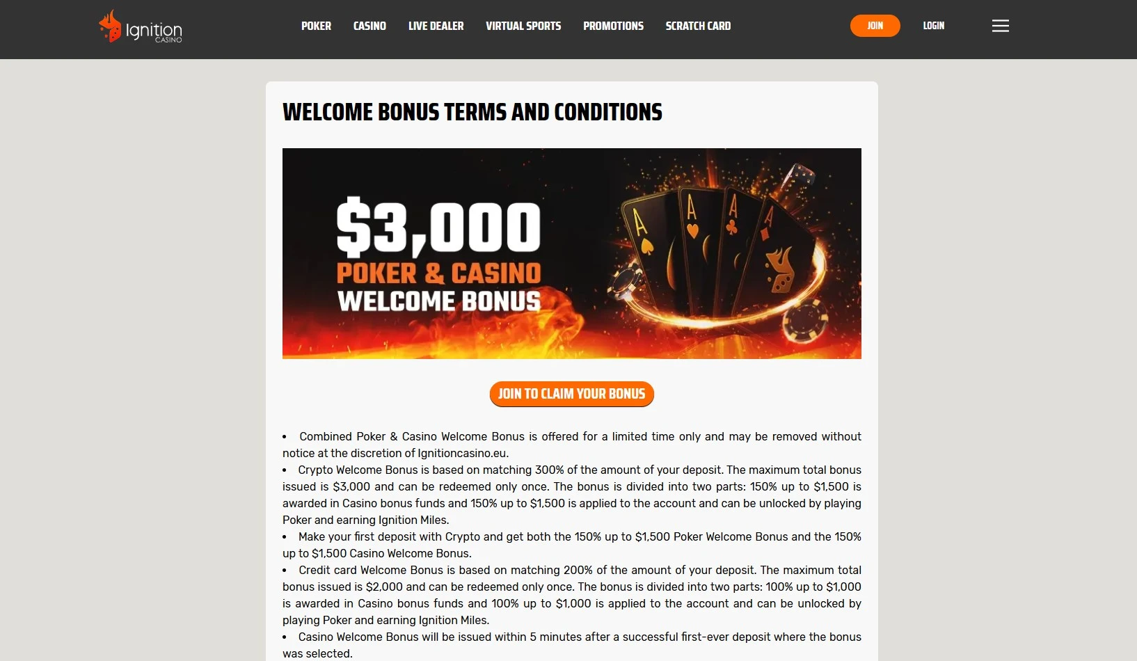 The welcome offer and its wagering terms