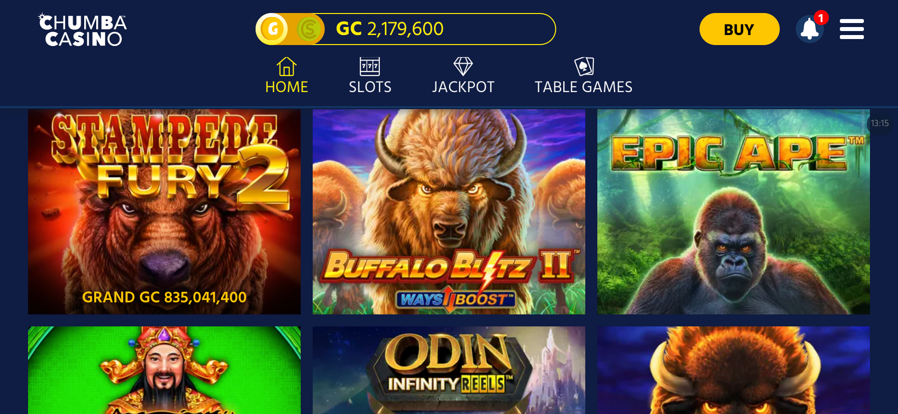 Live and jackpot games