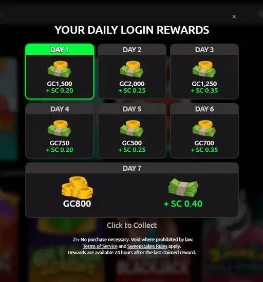Daily rewards and ways to earn free coins