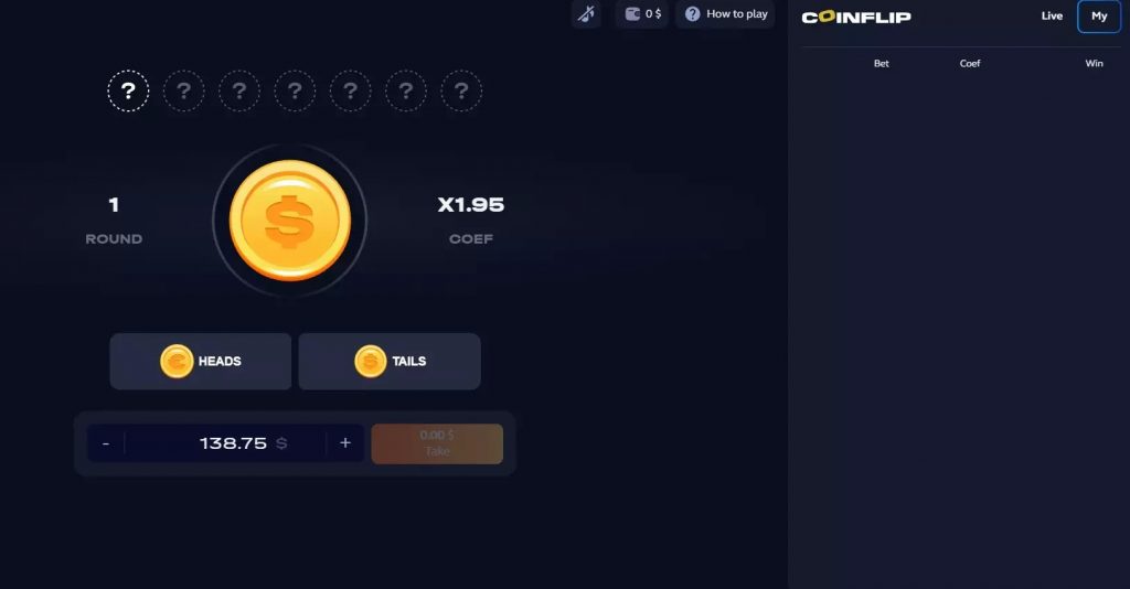 CoinFlip 1Win Games Game 1