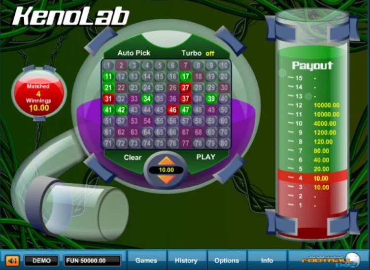 Keno Lab game