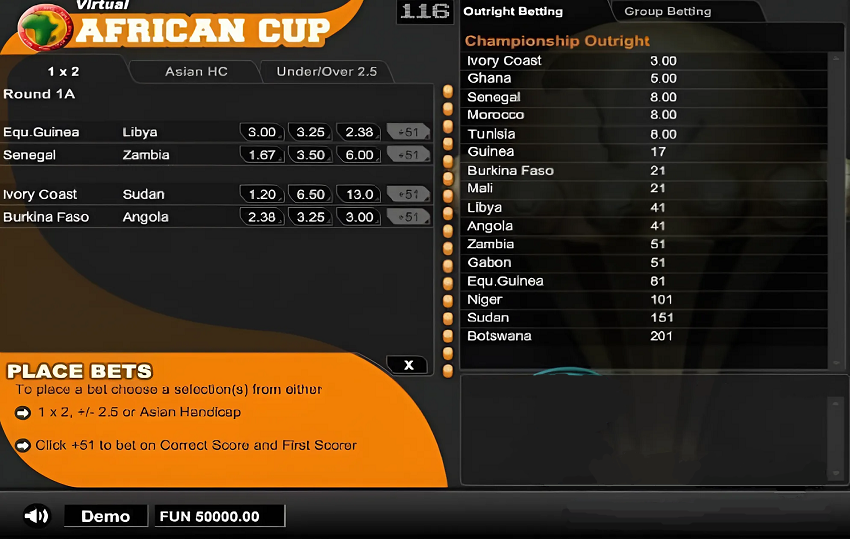 Virtual African Cup Game 1