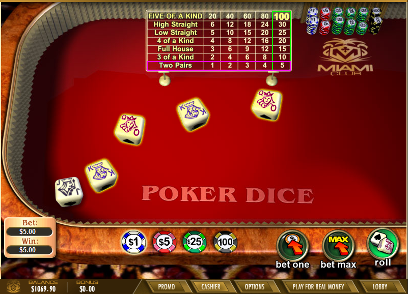 Poker Dice 1X2gaming Game