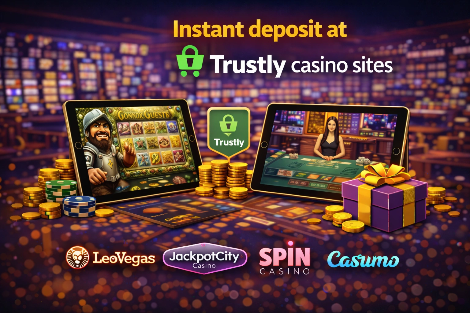 Instant deposit at Trustly casino sites 