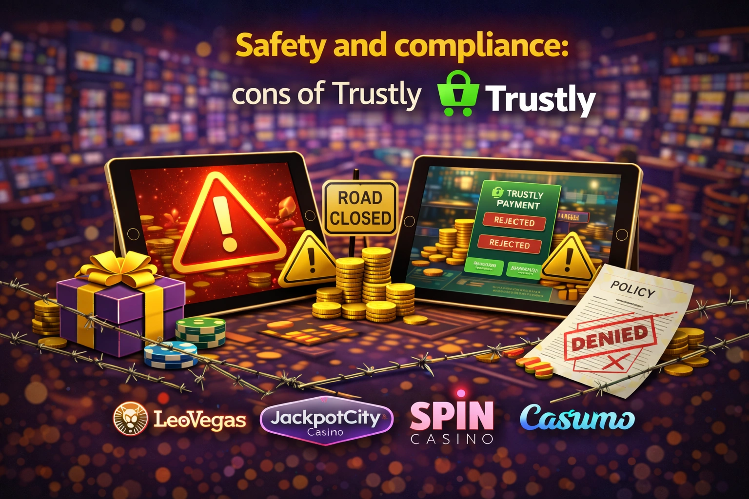 Safety and compliance: cons of Trustly at casino