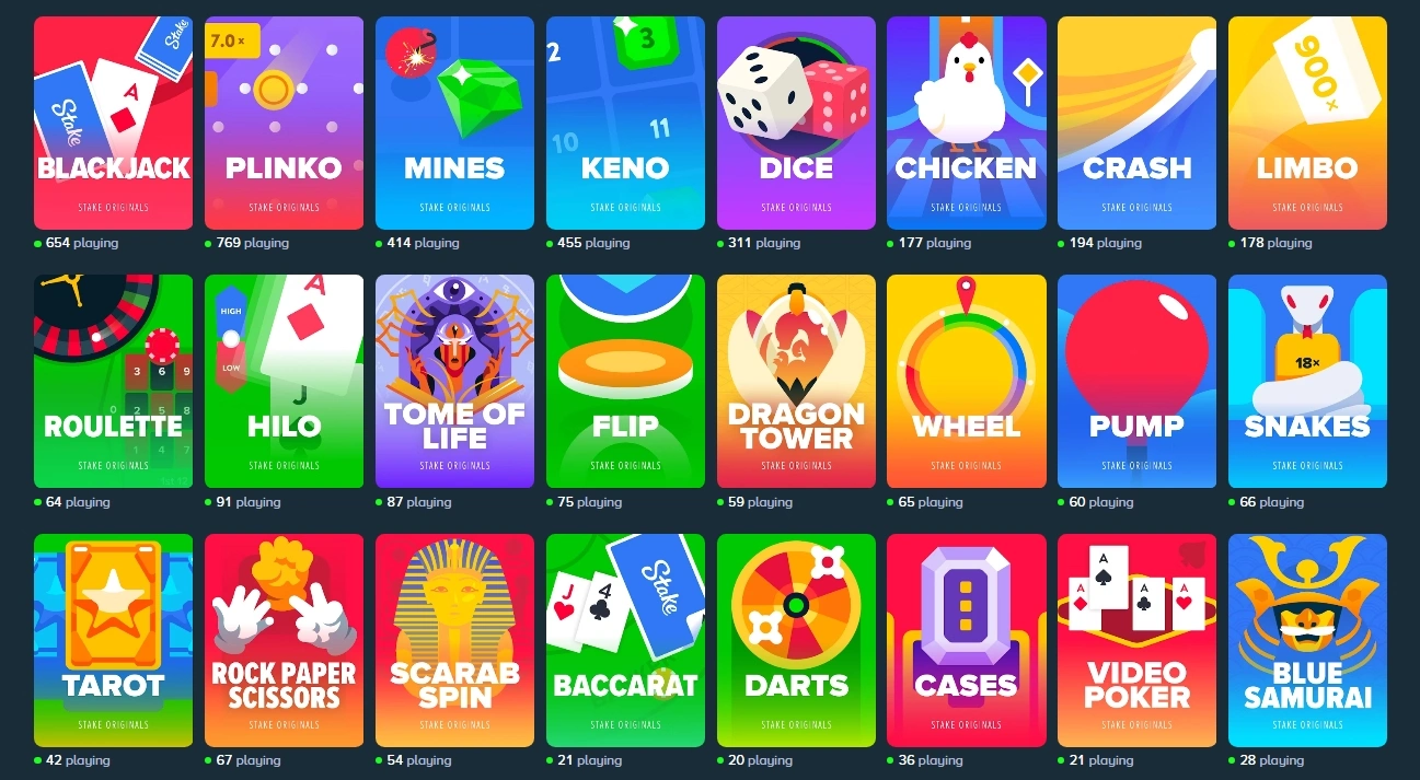 The full game library including live dealer