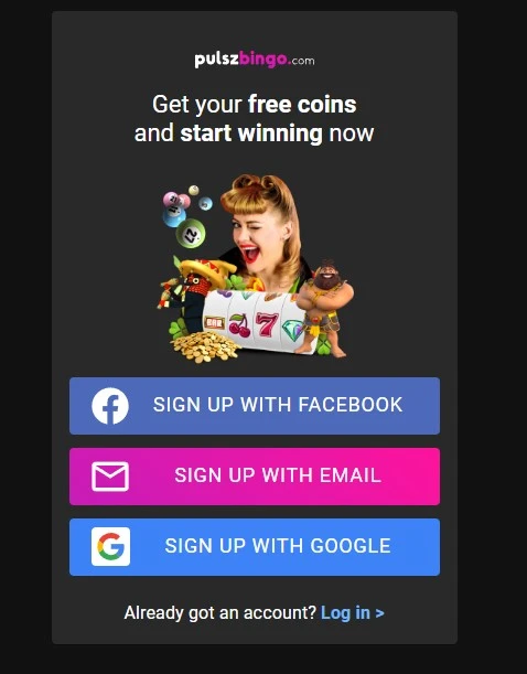 The sign up steps from start to finish