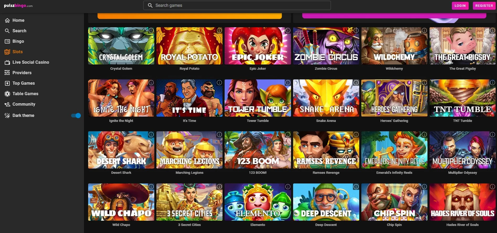 The range of games to play for free