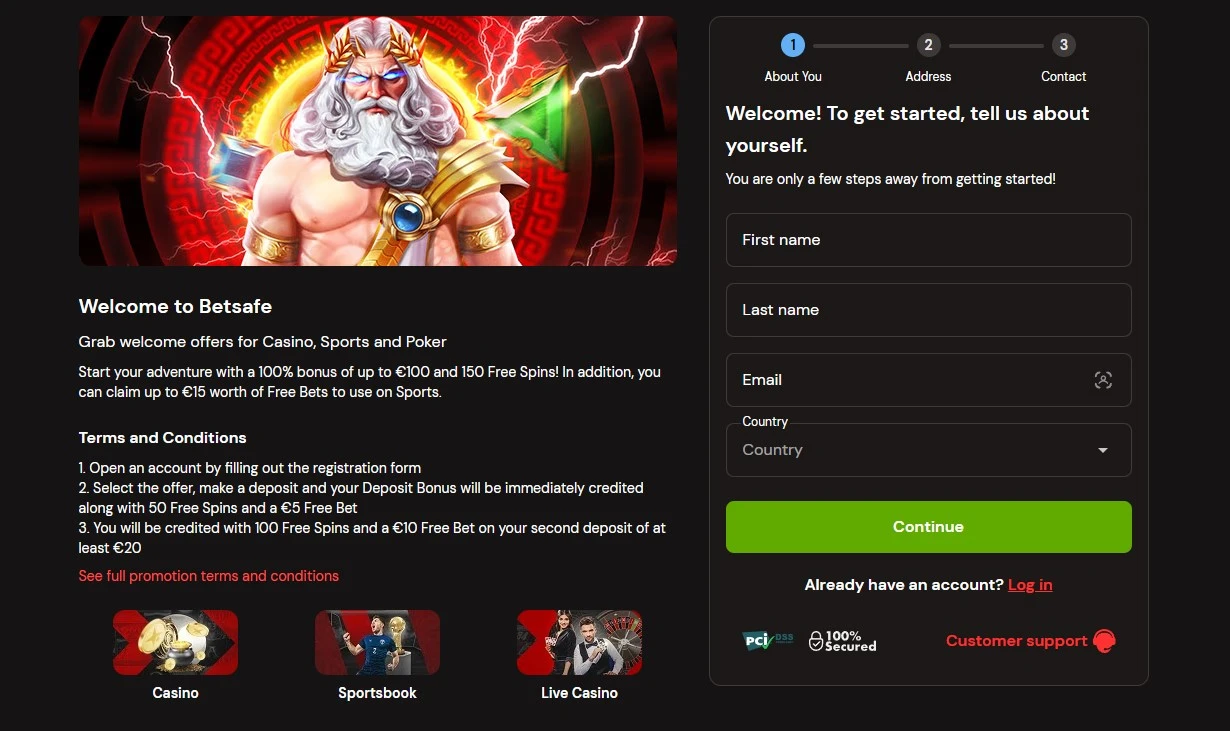 Registration and login