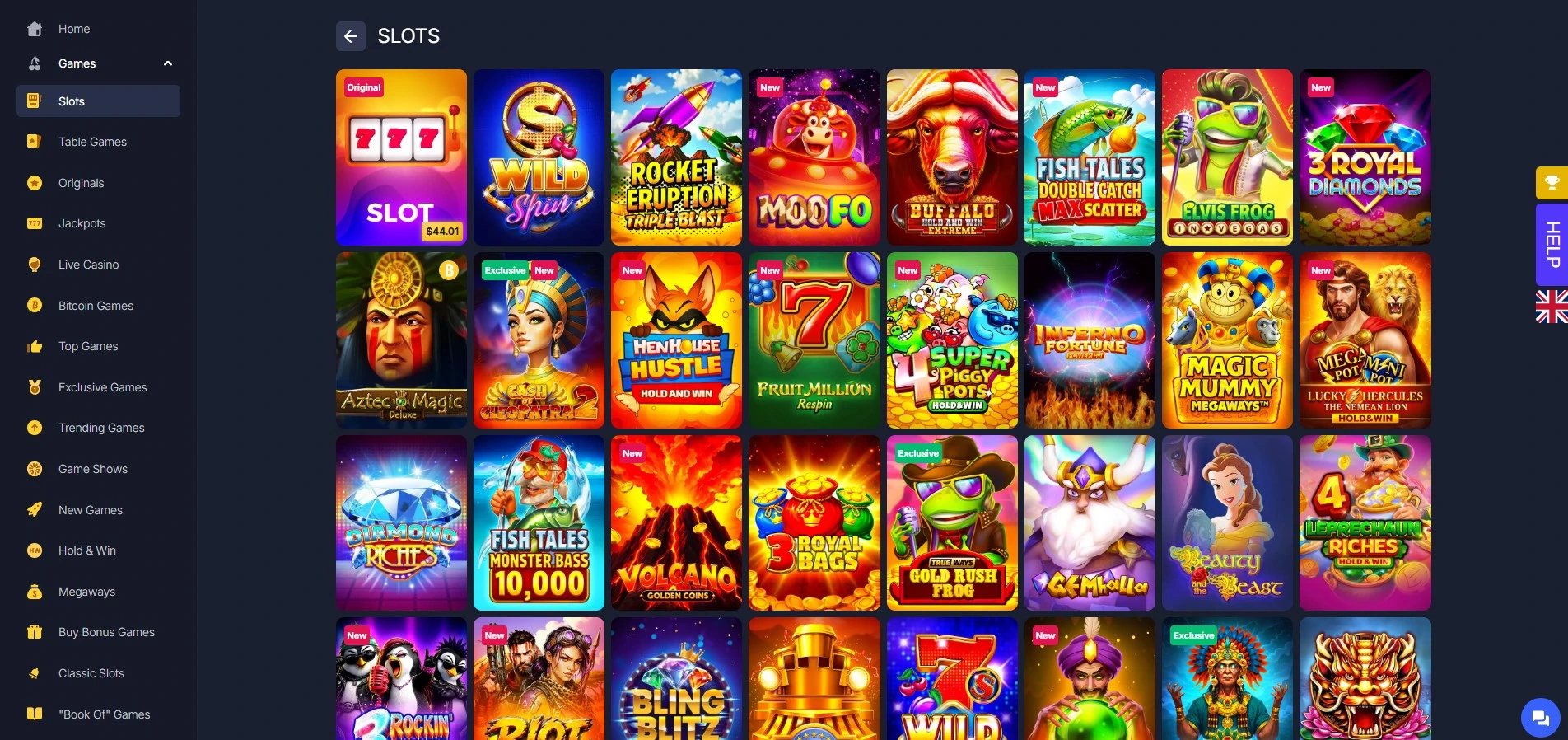 The BitStarz game library and software providers