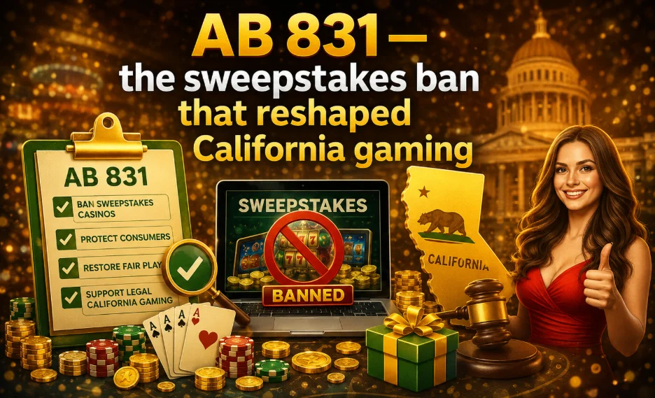 AB 831 — the sweepstakes ban that reshaped California gaming