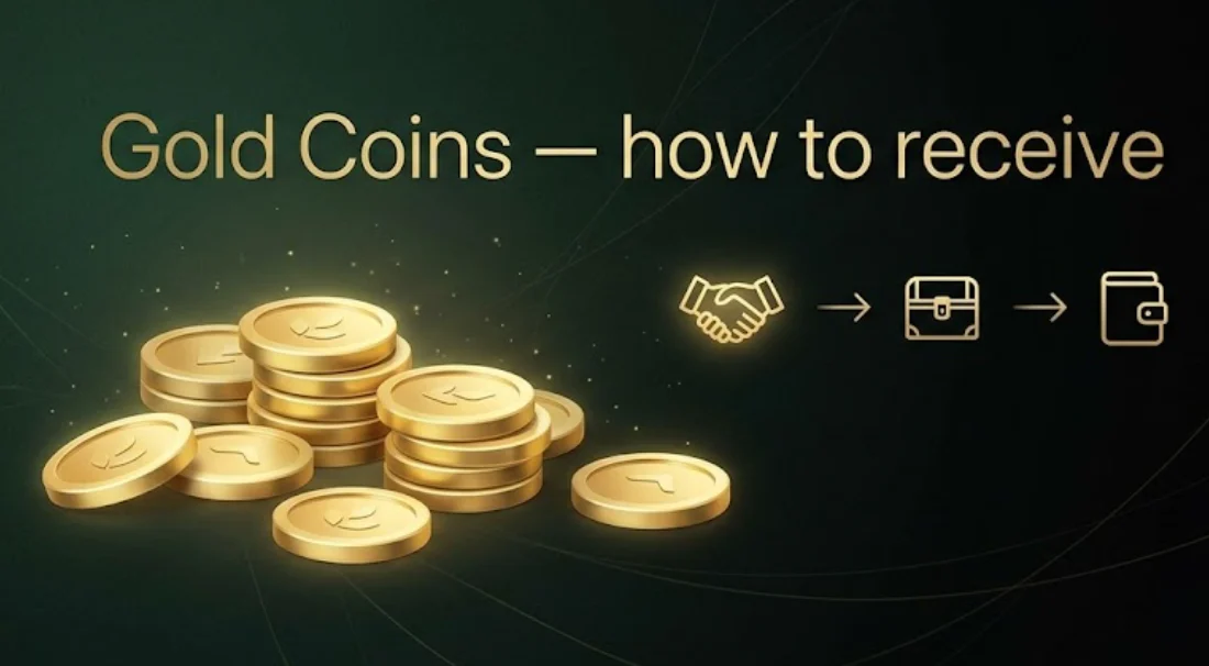 Gold Coins — how to receive