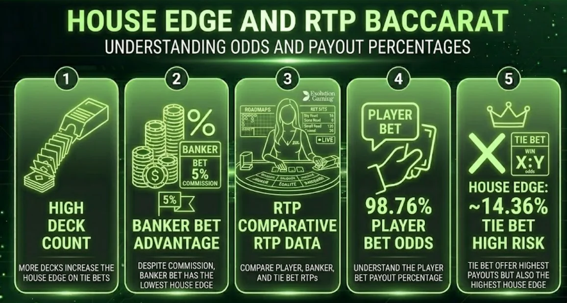 House edge and RTP baccarat