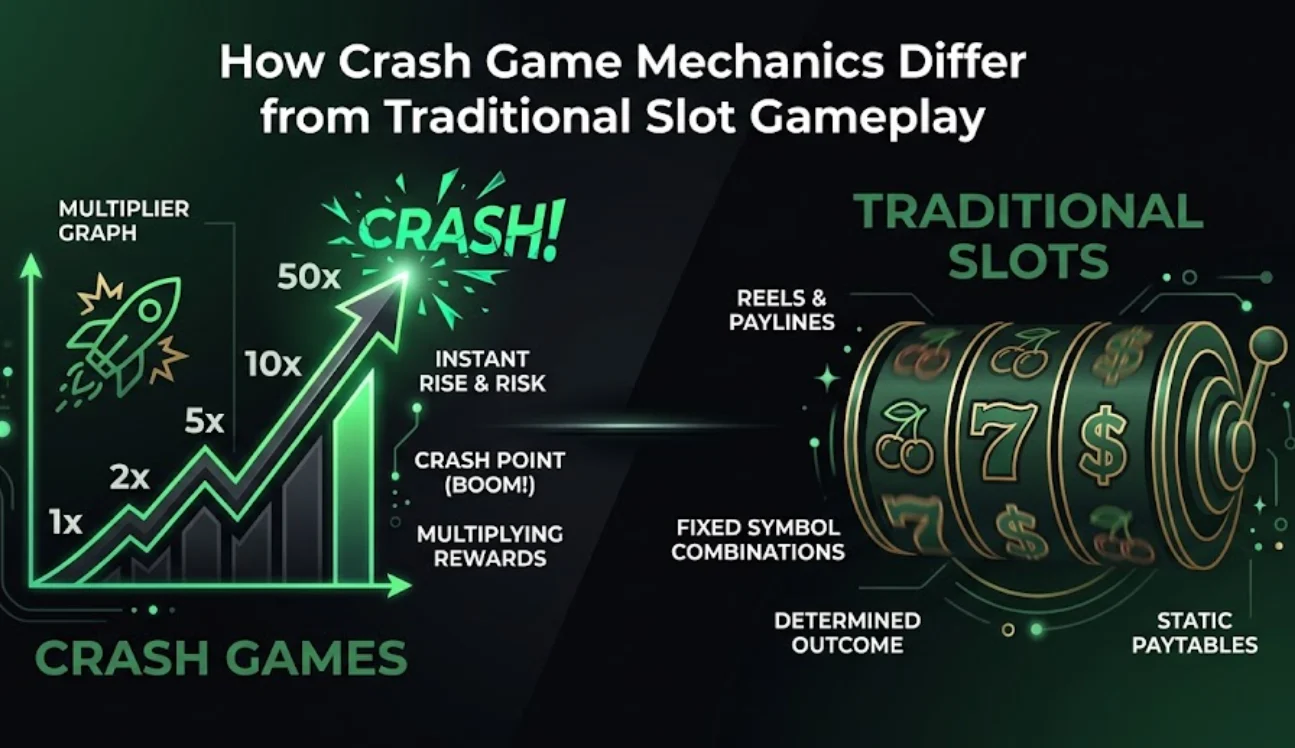How crash game mechanics differ from traditional slot gameplay