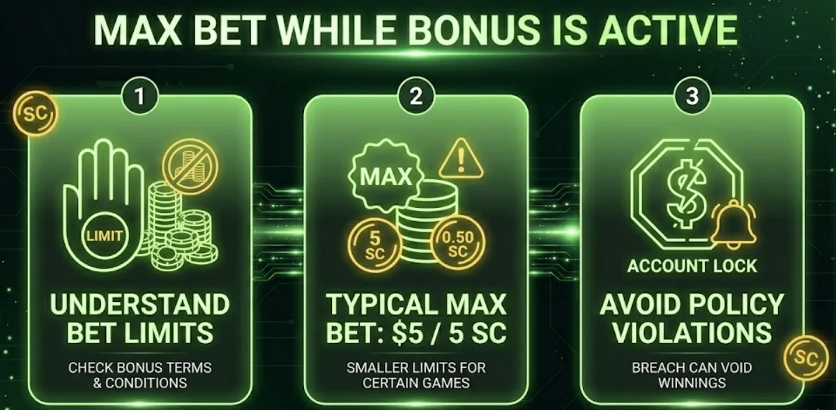 Max bet while bonus is active