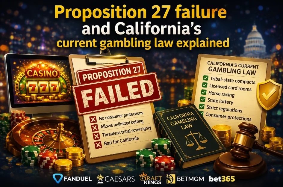 Proposition 27 failure and California’s current gambling laws