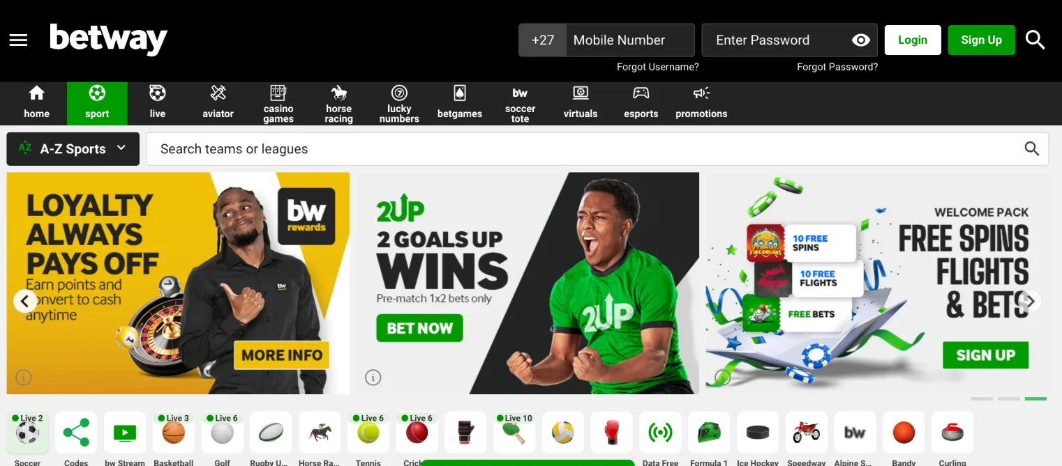 What sports can you bet on at Betway?