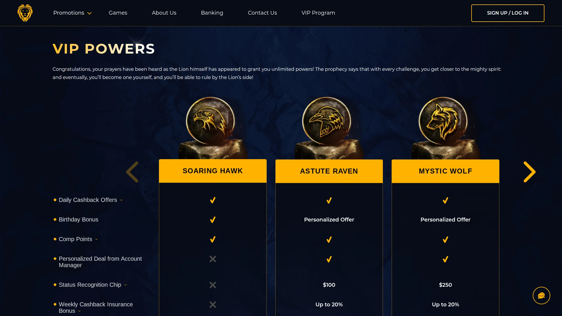 Loyalty program and VIP perks